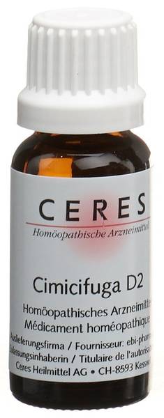 CERES CIMICIFUGA D 2 DILUTION FL 20 ML