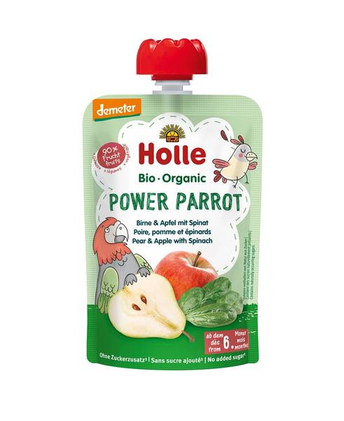 HOLLE POWER PARROT POUCHY BIRNE APFEL SPINAT 100 G