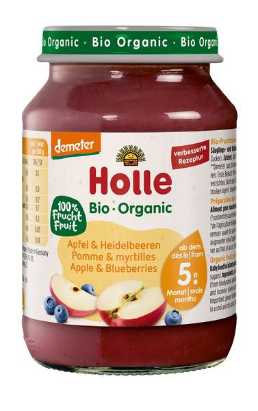 HOLLE APFEL UND HEIDELBEEREN GLAS 190 G
