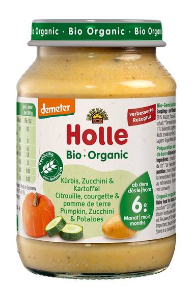 HOLLE KÜRBIS ZUCCHINI & KARTOFFEL GLAS 190 G